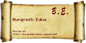 Burgreth Edna névjegykártya